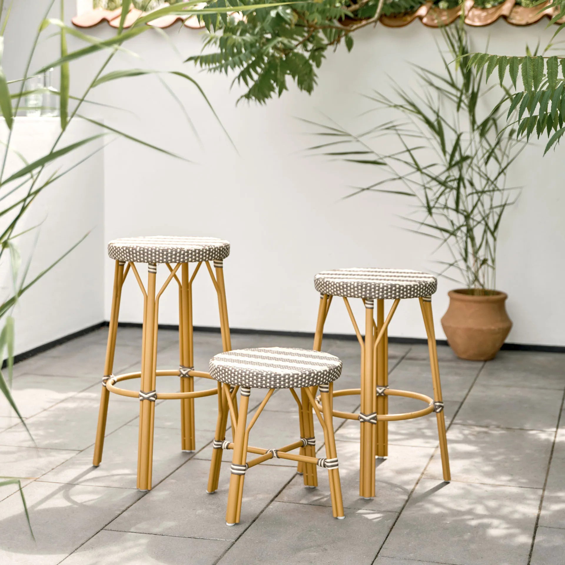 Simone Exterior Counter Stool - Stripe by Sika Design - view 2