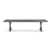 Brooks Dining Table X Base 40" x 116" Sandblasted Grey Top - Pewter Base by Urbia - product view