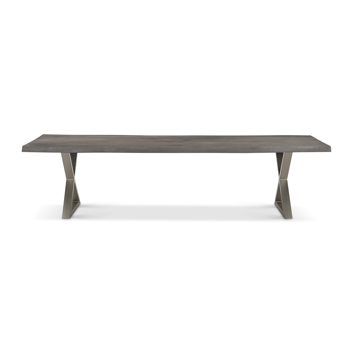 Brooks Dining Table X Base 40" x 116" Sandblasted Grey Top - Pewter Base by Urbia - product view