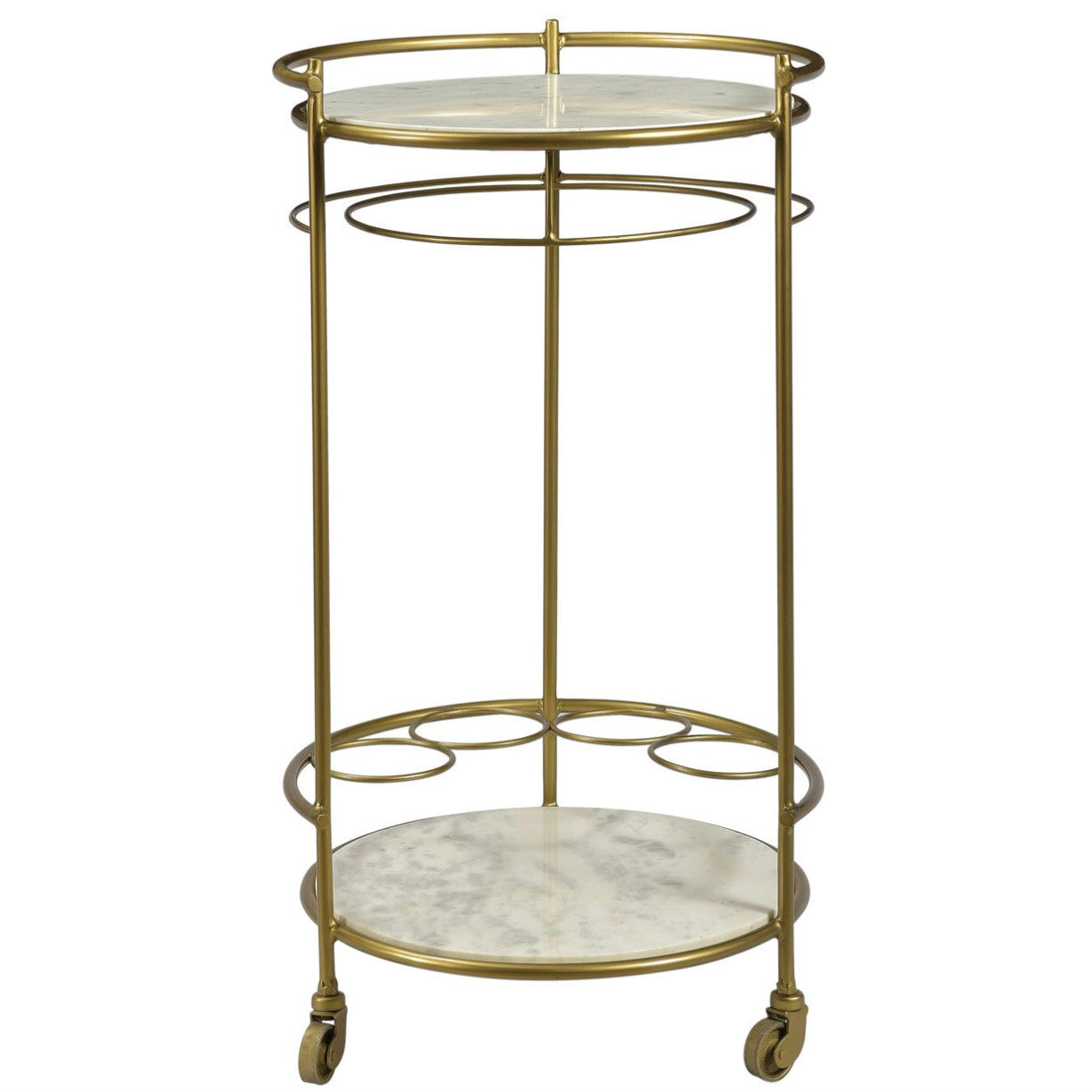 Yancy Marble and Antique Brass Bar Cart