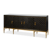 Palisade Shagreen Credenza, Black by Sarreid Ltd