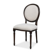 Hugo Oval Side Chair,Nero,Cream Velvet by Sarreid Ltd