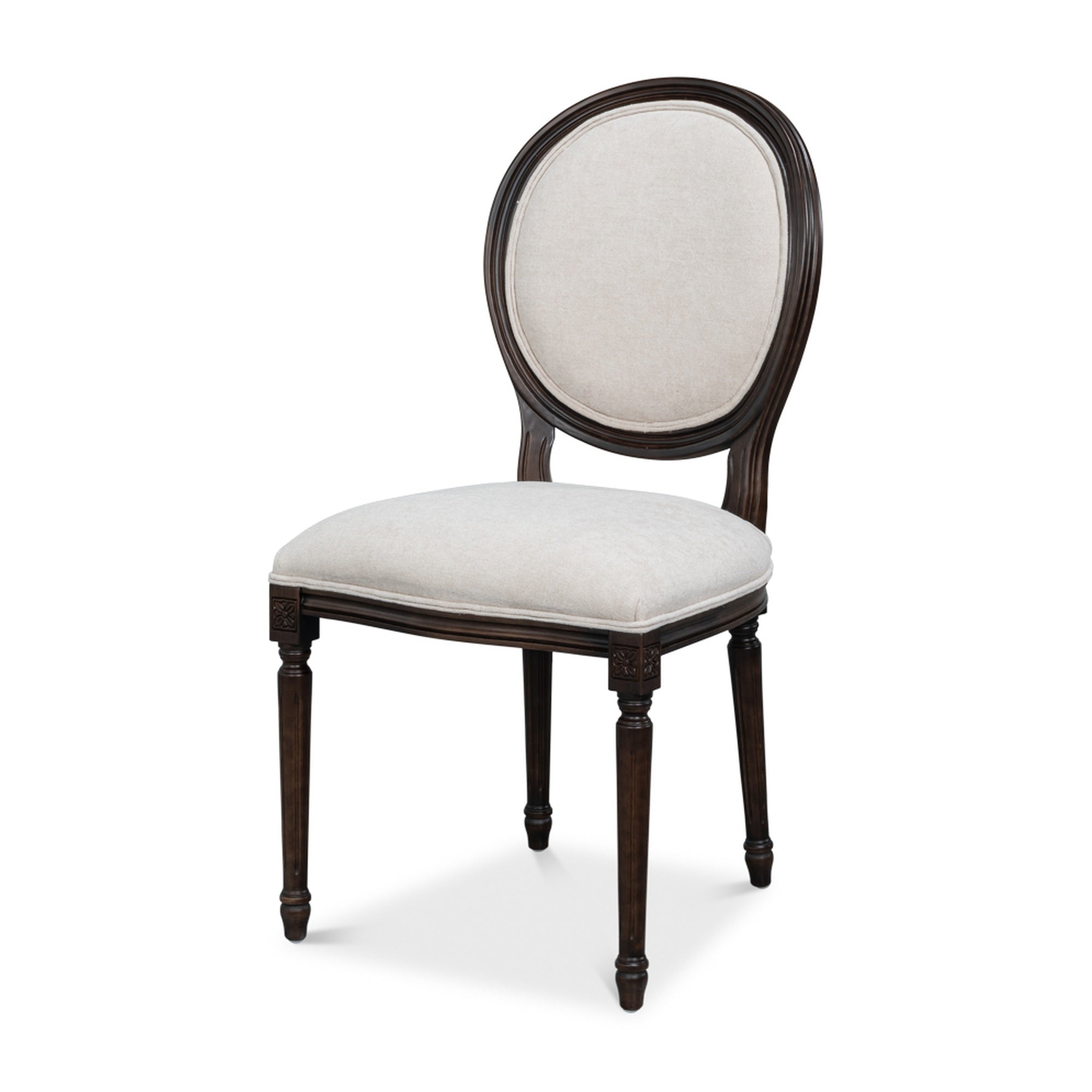 Hugo Oval Side Chair,Nero,Cream Velvet by Sarreid Ltd