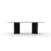 Viola Clear Oval Dble Ped Dining Table Modern Walnut 96" by Caracole