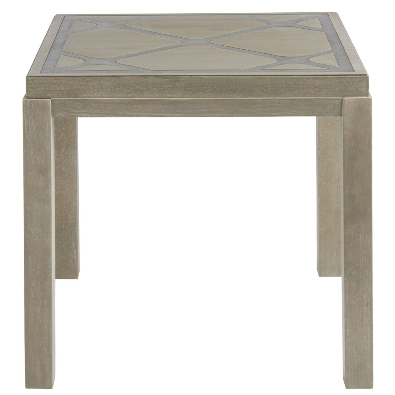 Universal Curated Griffin End Table with Diamond Patterned Top