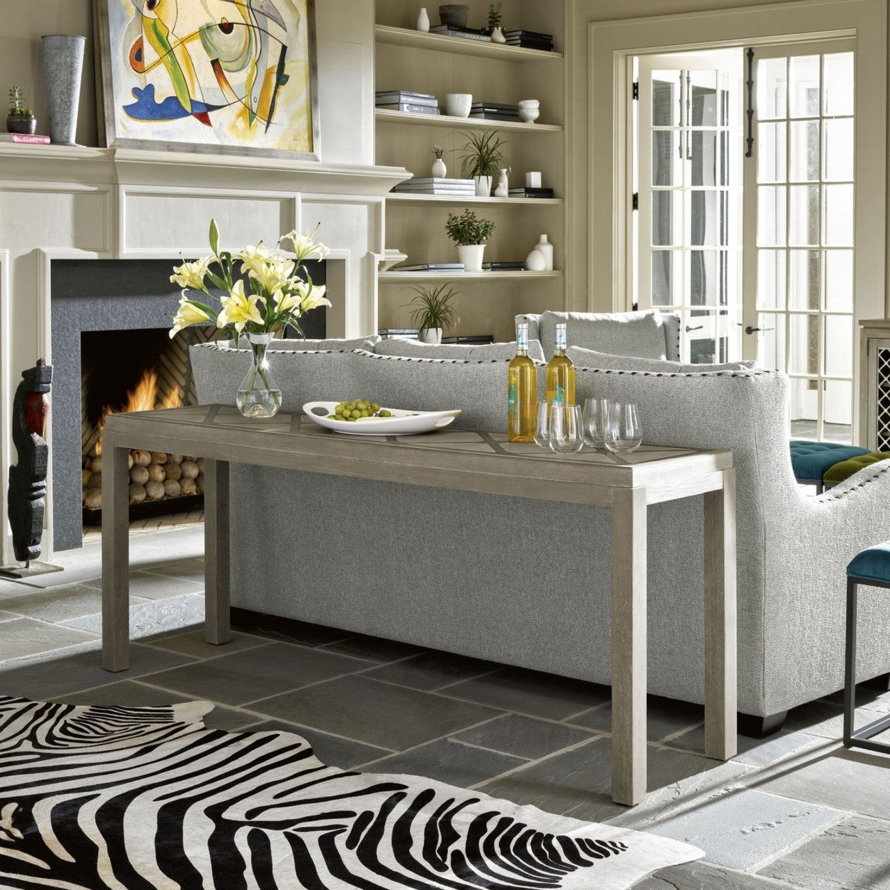 Griffin Rustic Grey Console sofa Table 74"