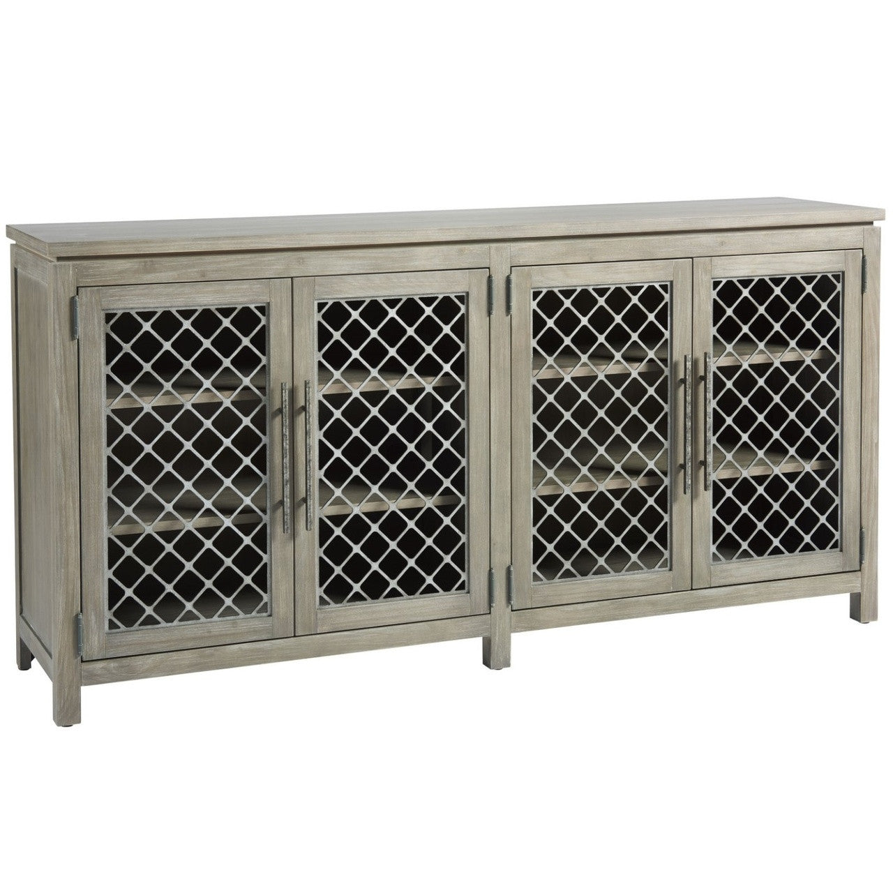 Griffin Rustic Grey Media Console With Mesh Doors 72"