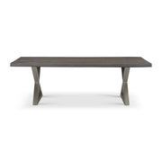 Brooks Dining Table X Base 40" x 92" Sandblasted Grey Top - Pewter Base by Urbia - product view