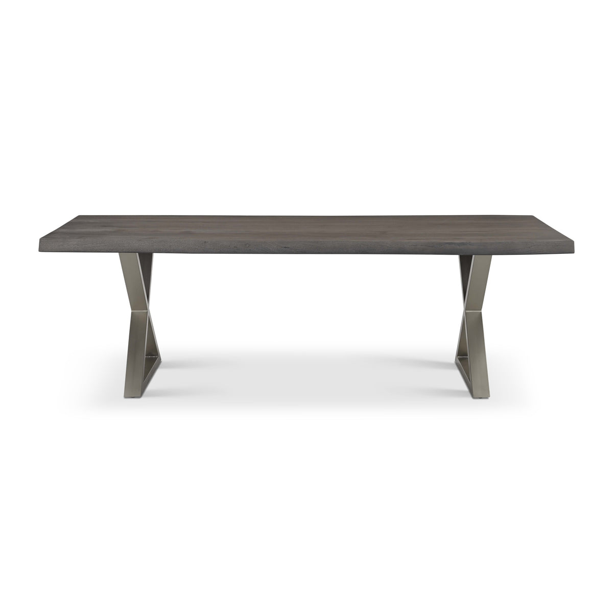 Brooks Dining Table X Base 40" x 92" Sandblasted Grey Top - Pewter Base by Urbia - product view