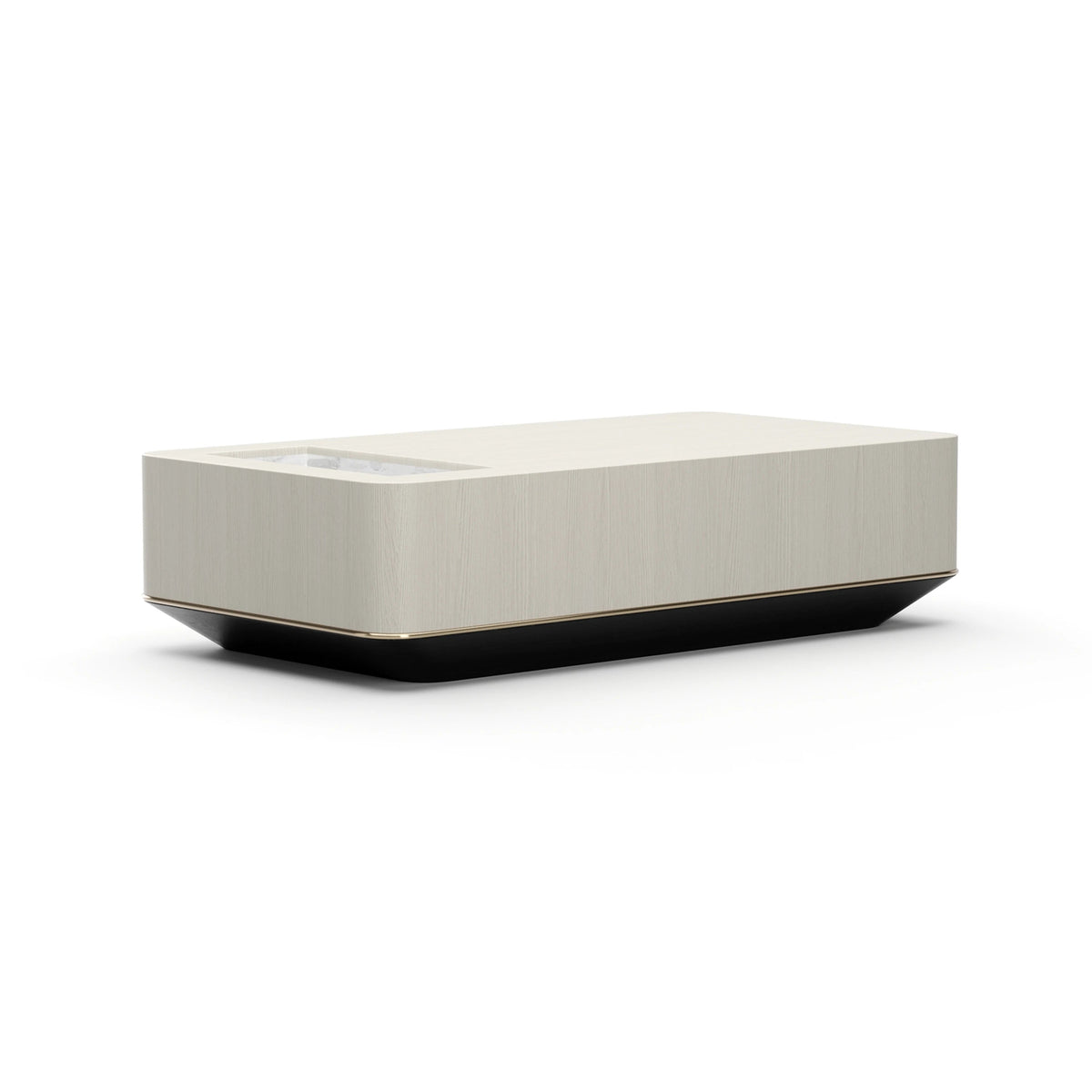 Madera Plinth Cocktail Table Brushed Gold 59" by Caracole - view 2