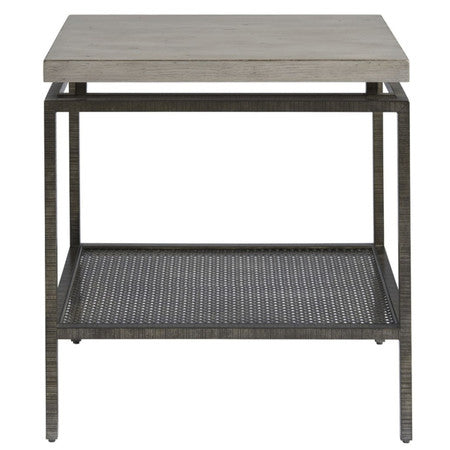 Garrison Concrete Top Bronze Base Side Table