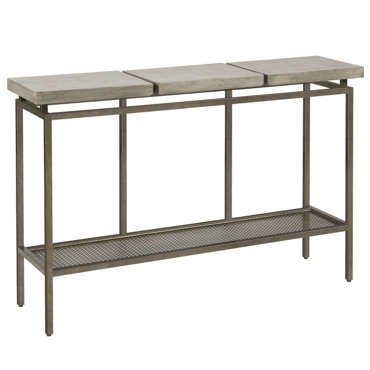 Garrison Concrete Top Bronze Base Console Table 48"