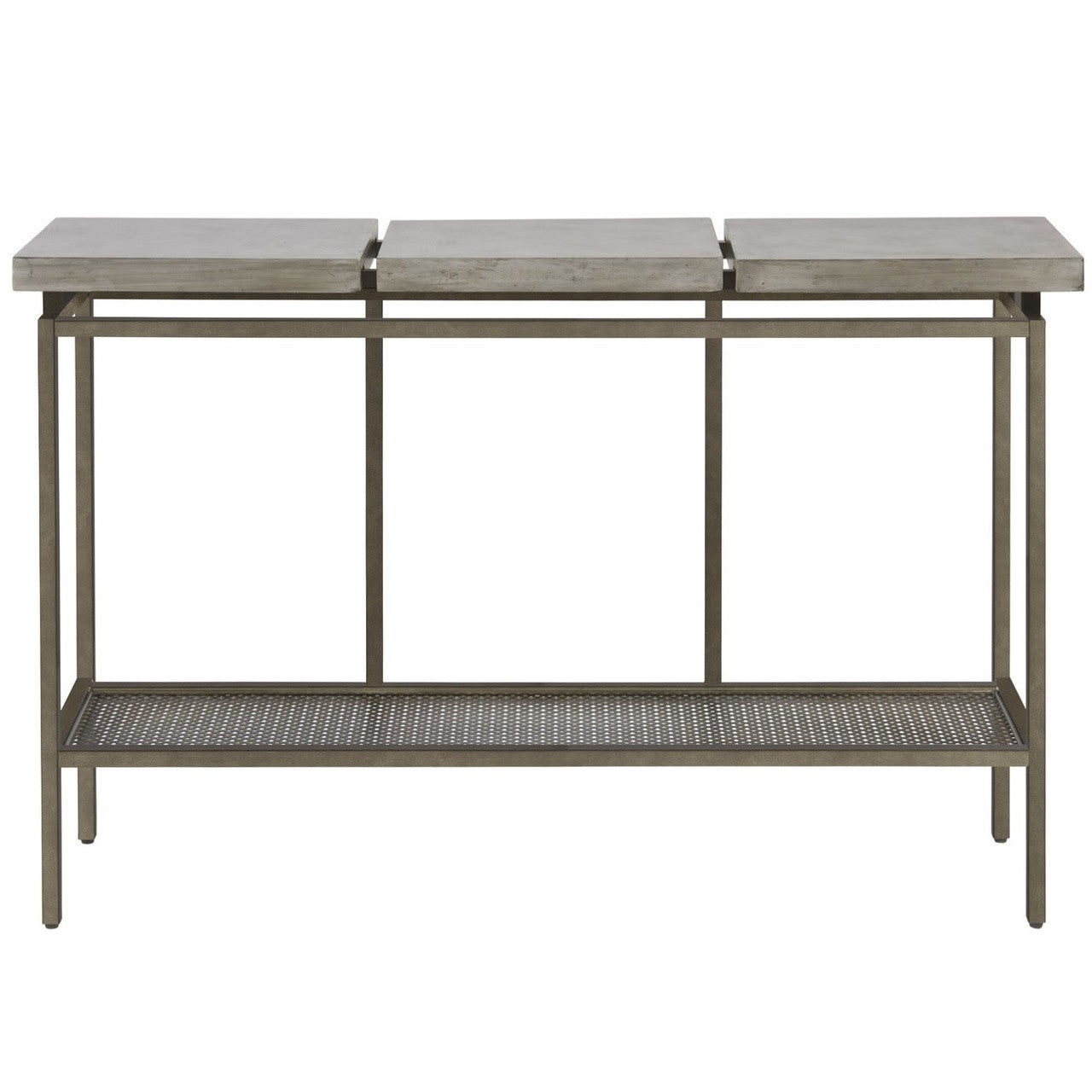 Garrison Concrete Top Bronze Base Console Table 48"