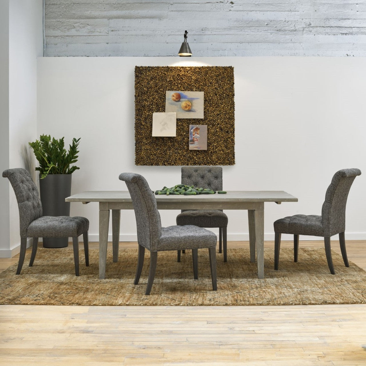Aldrich Dark Grey Button-Tufted Dining Room Chair