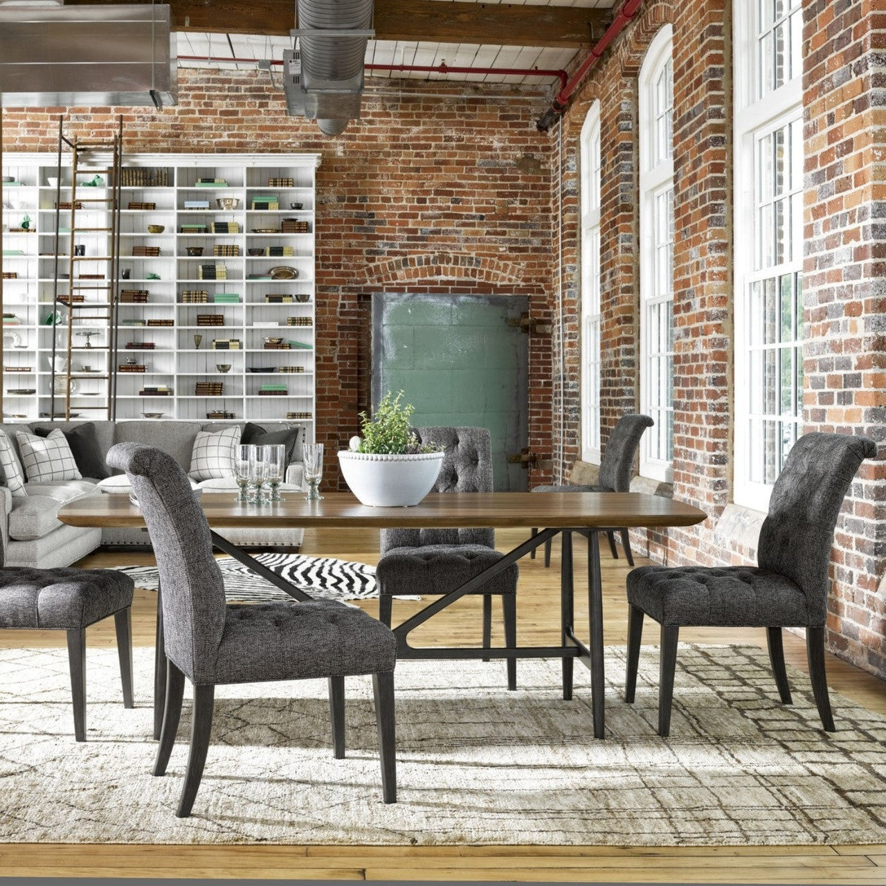 Aldrich Dark Grey Button-Tufted Dining Room Chair