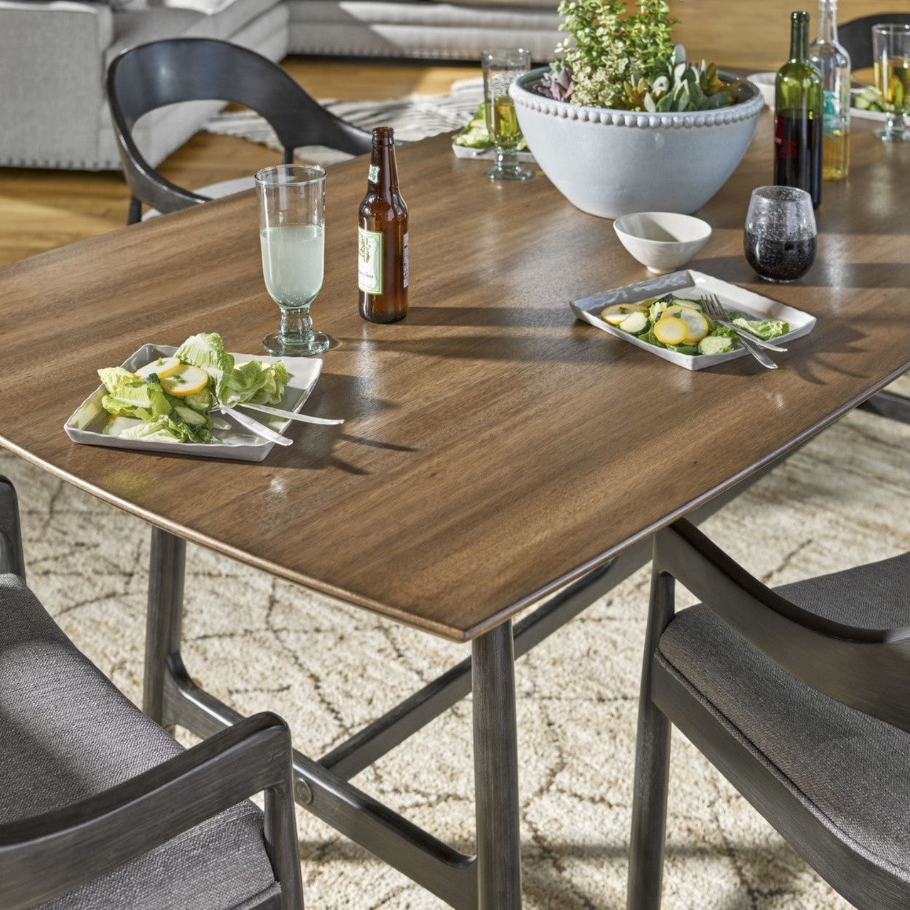 Ingram Mid-Century Modern Dining Table 86"