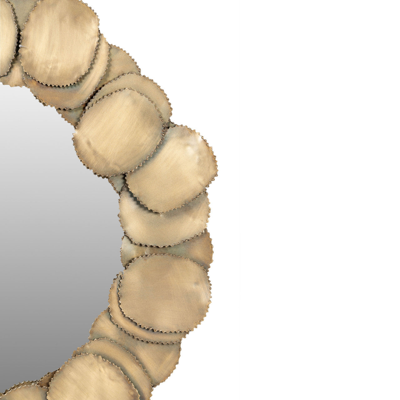 Elements - Suri - Mirror - 33"Dia. - Antique Brass