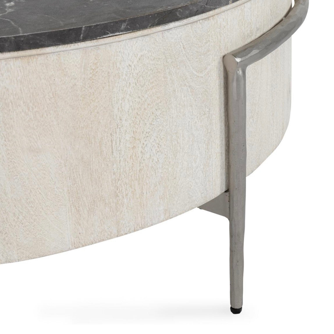 Honor 42" Round White Wash and Grey Coffee Table