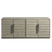 Coastal Zephyr Grey Louvered 4 Door Media Console 69"