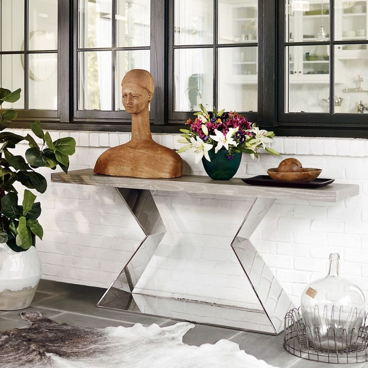 Eloquence Coastal Grey Console Table 72"