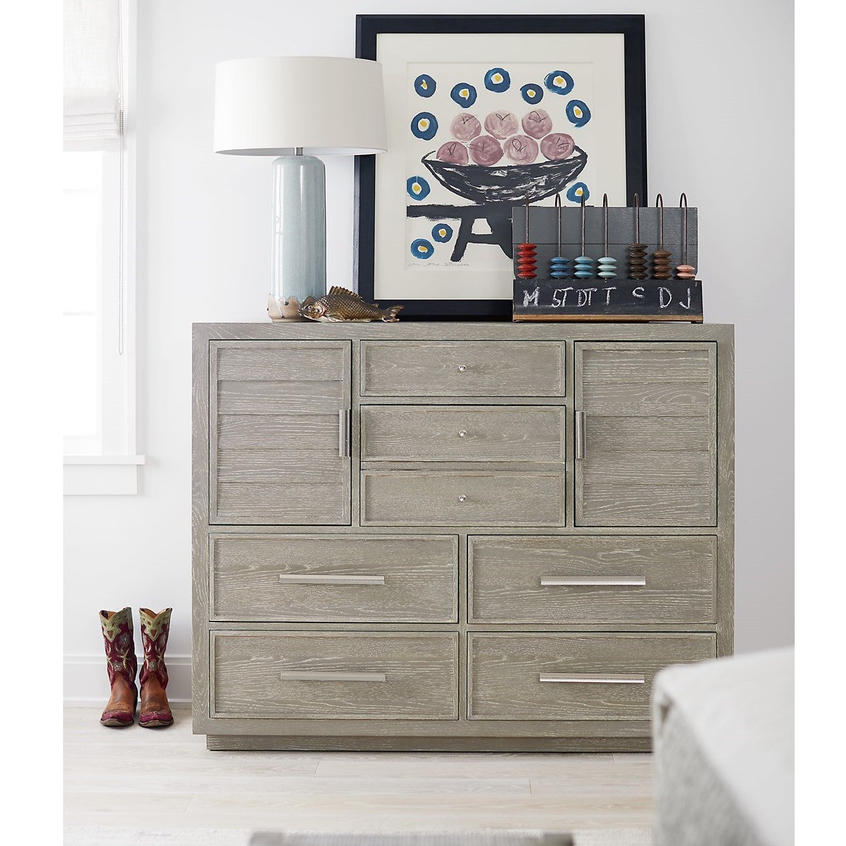 Coastal Zephyr Gray 6 Drawers Chest