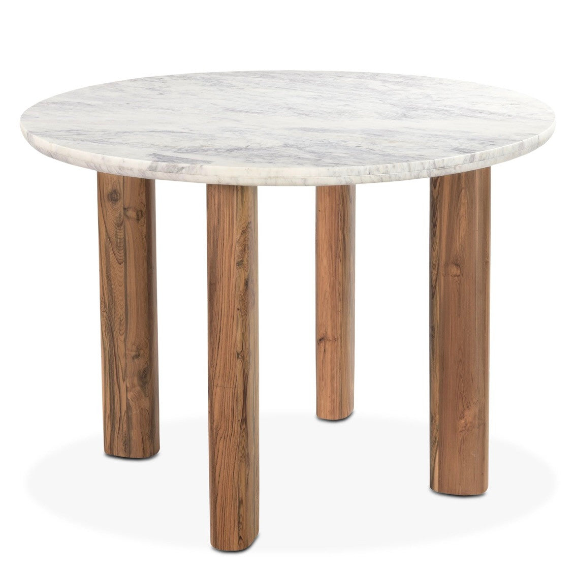Barcelona Round Reclaimed  Wood and Marble Dining Table 54"