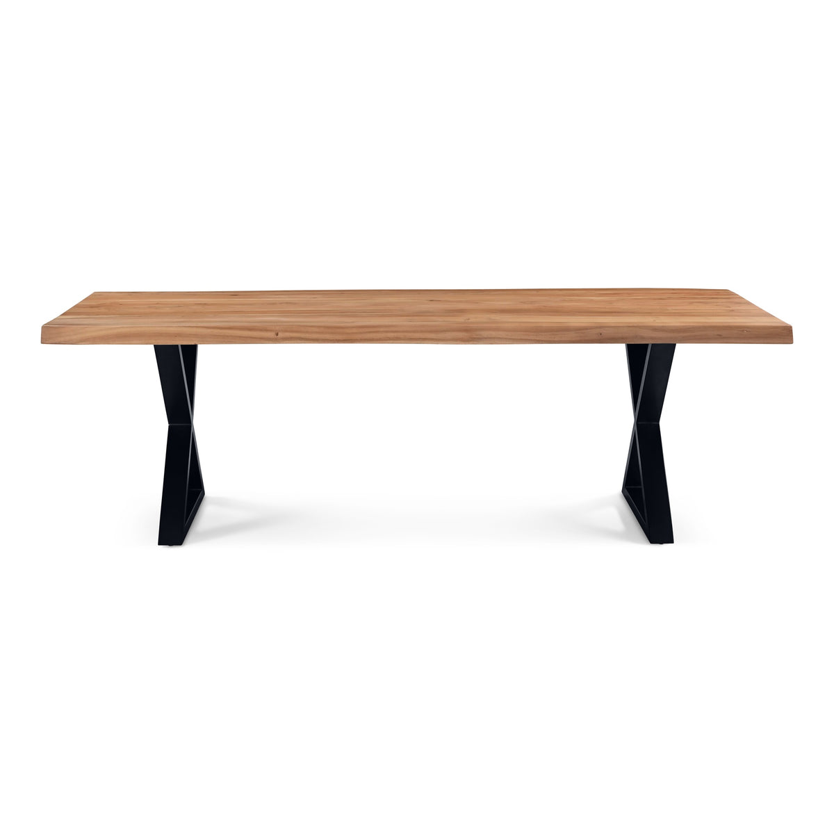 Brooks Dining Table X Base 40" x 92" Teak Top - Black Base by Urbia - product view