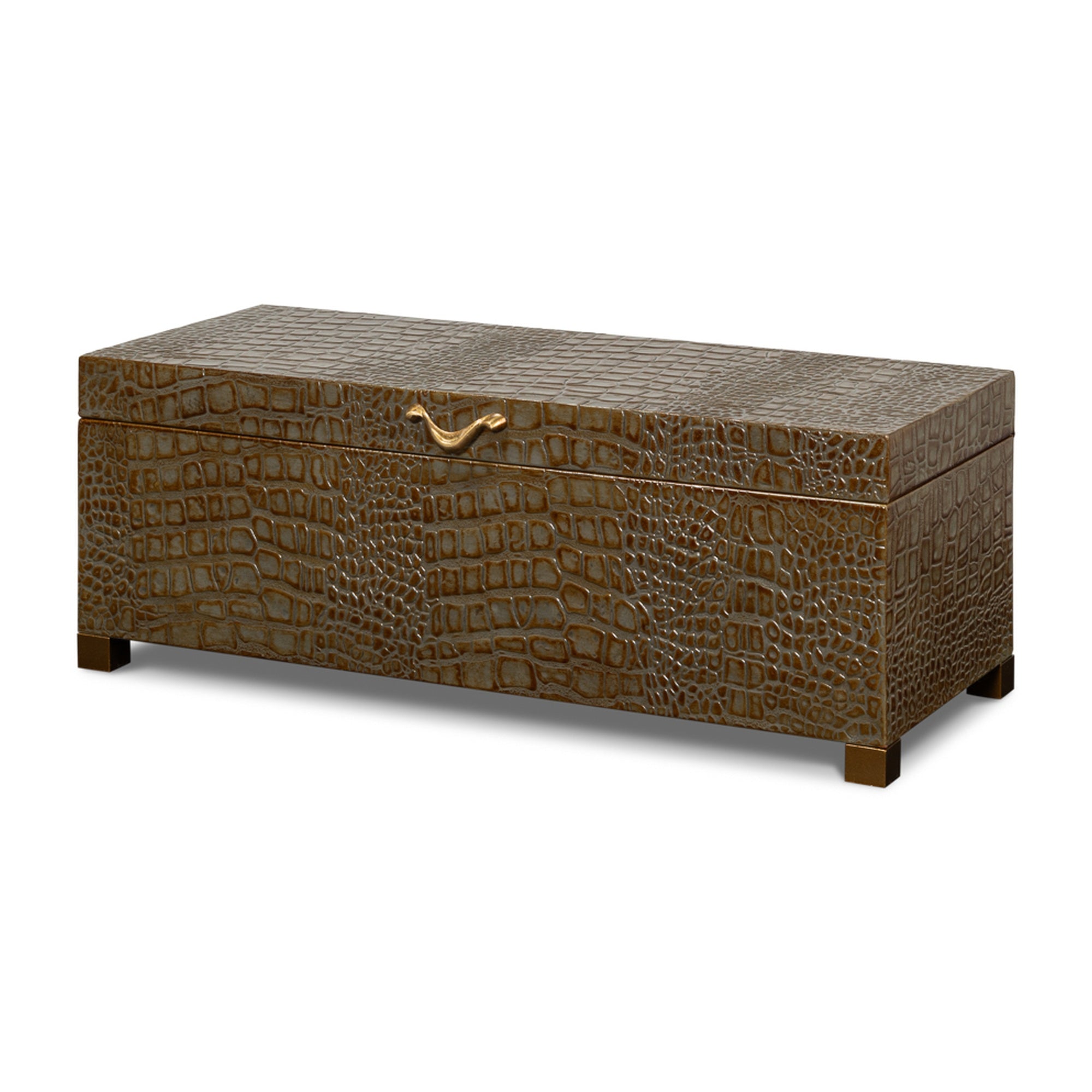 Lyle Leather Box, Antique Green by Sarreid Ltd