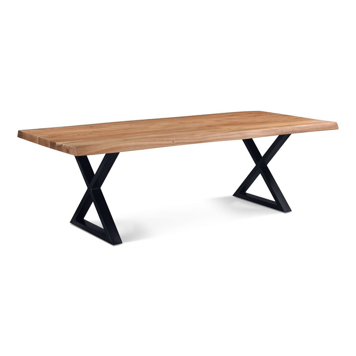 Brooks Dining Table X Base 40" x 92" Teak Top - Black Base by Urbia - detail 2