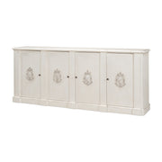 *Crested Wall Cabinet,White/White Finish by Sarreid Ltd