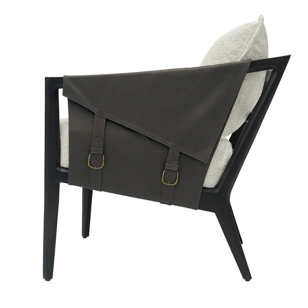 Skylar Ivory and Espresso Leather Accent Chair