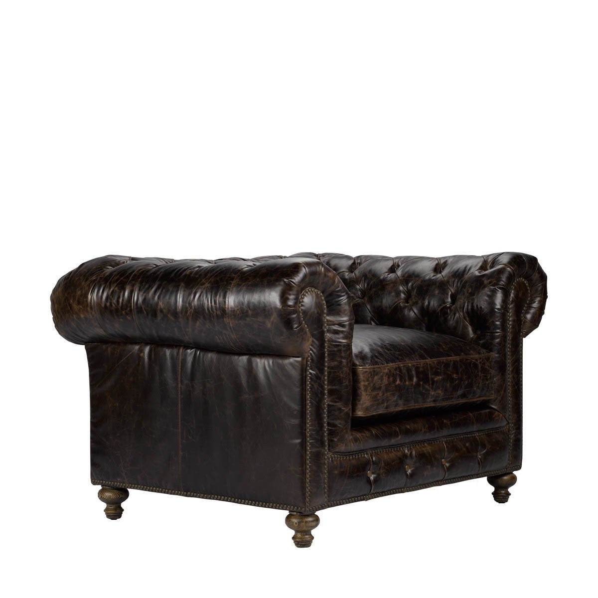 Warner Leather Chesterfield Arm Chair