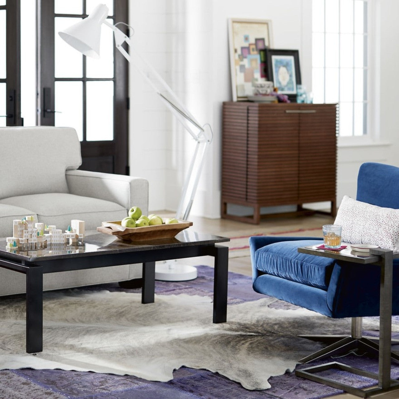 Everette Accent Chair - Sapphire Velvet Midnight Blue