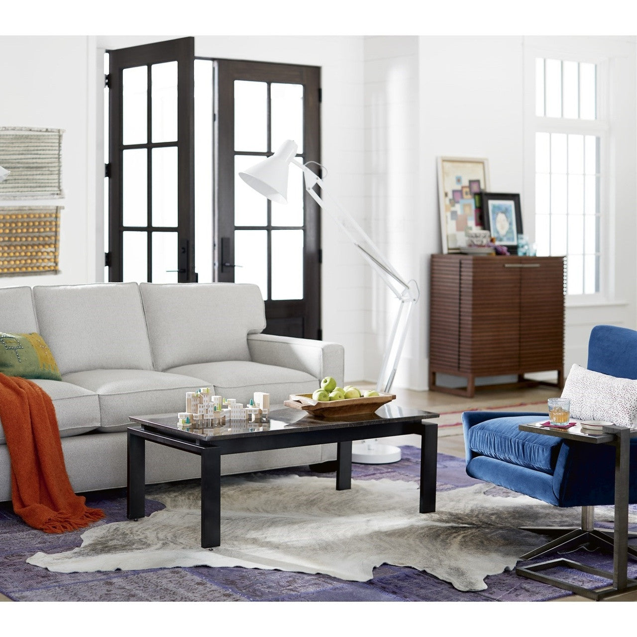 Everette Accent Chair - Sapphire Velvet Midnight Blue