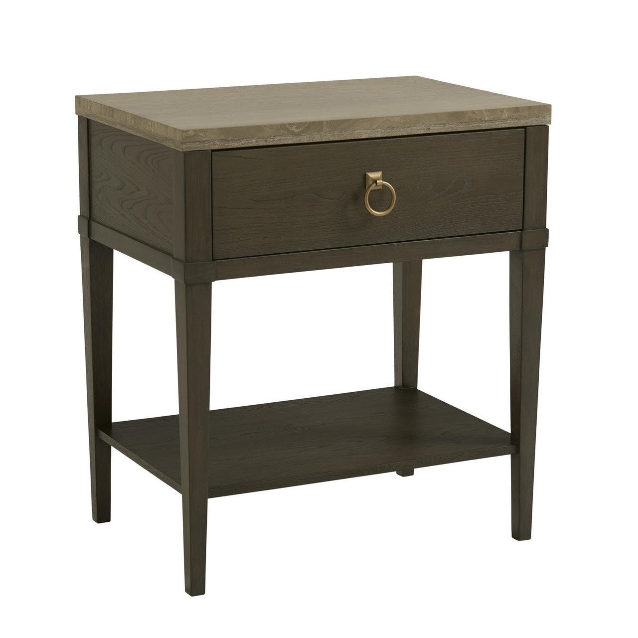Soliloquy 1 Drawer Stone Top Nightstand - Cocoa,788350