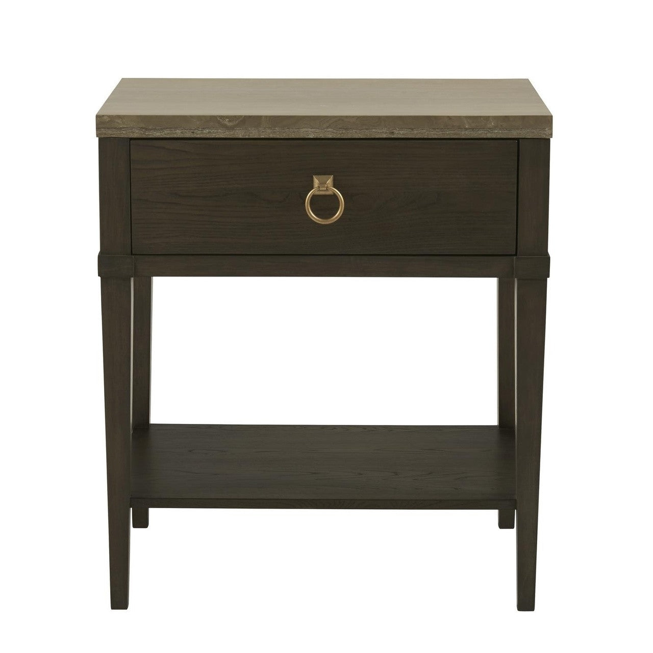 Soliloquy 1 Drawer Stone Top Nightstand - Cocoa,788350