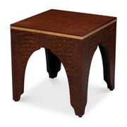 Croco Embossed Leather Stool,Tan Tessoro by Sarreid Ltd