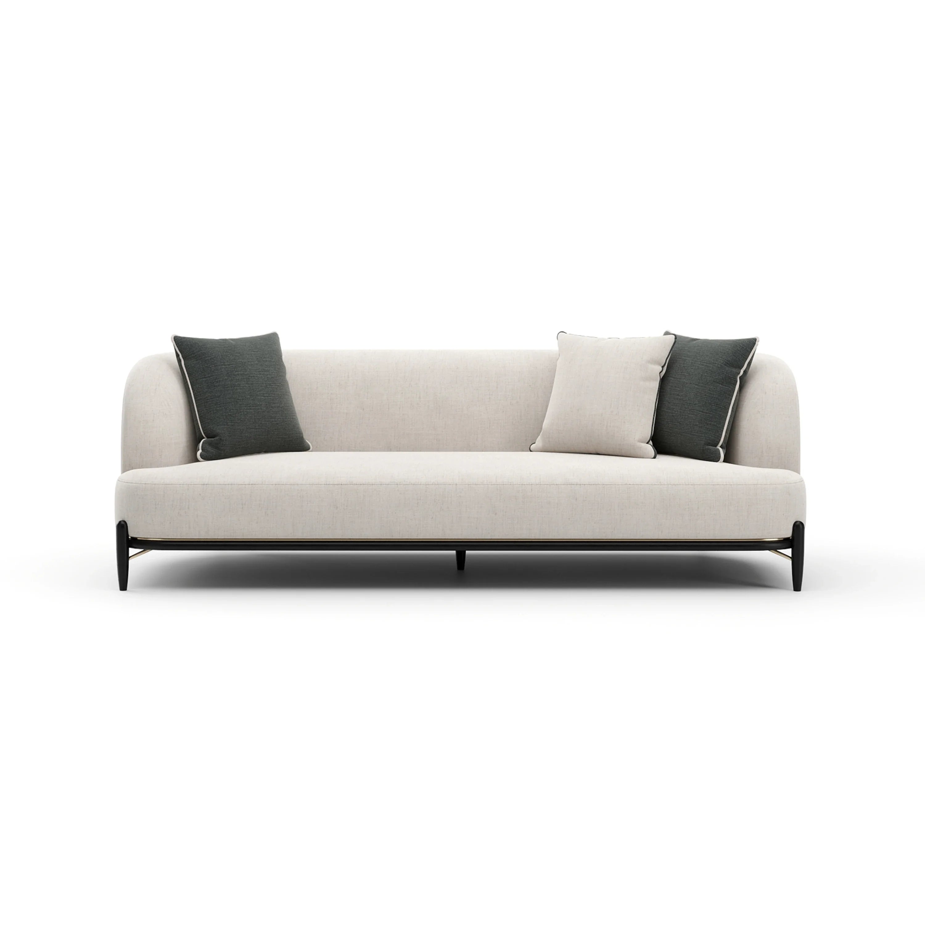Madera Sofa - Oatmeal Brushed Gold 96" by Caracole