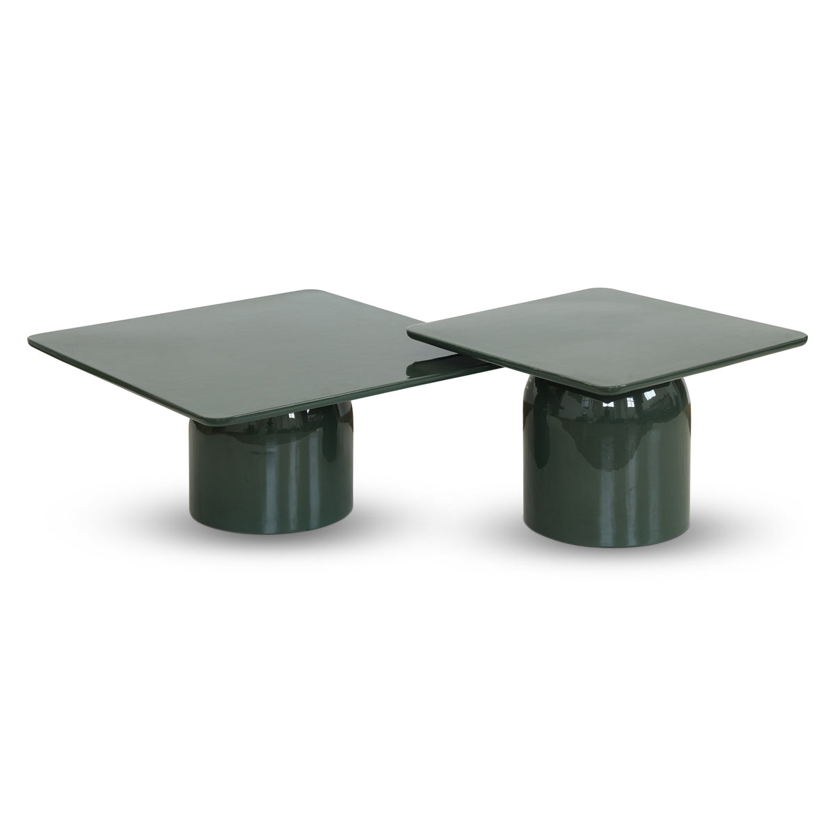 Alessia Nesting Coffee Tables, Tall Obsidian Green / Short Obsidian Green by Urbia - product view