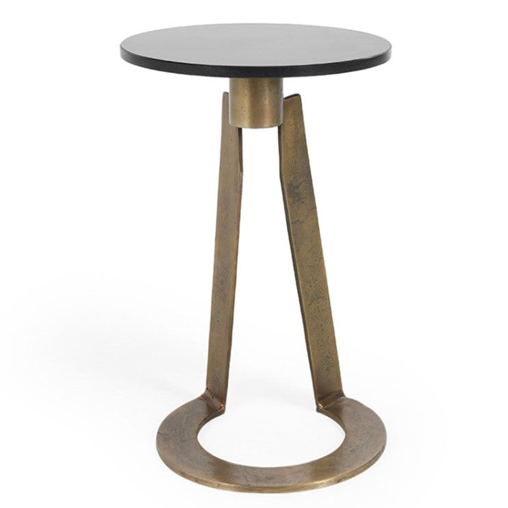 Leyton Black Marble Small Accent Table
