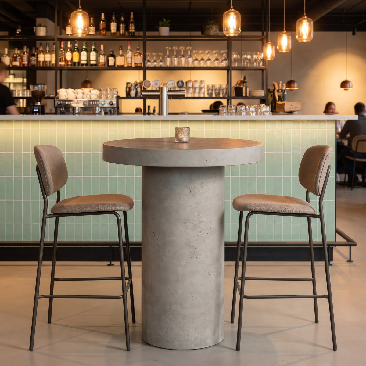 Circa Dark Grey Concrete Bar Height Table 38" by Urbia - detail 4