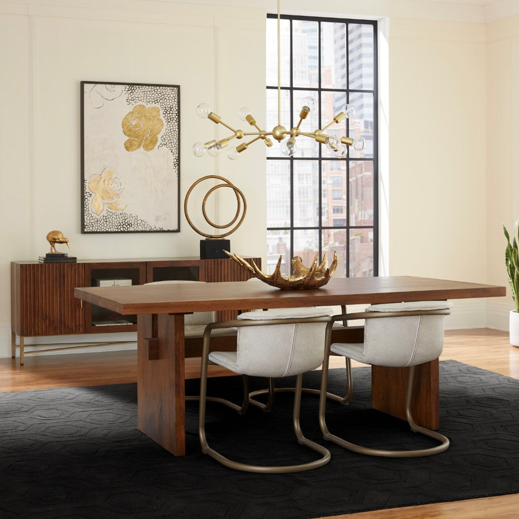 Zoey Contemporary Solid Wood Dining Table 82"