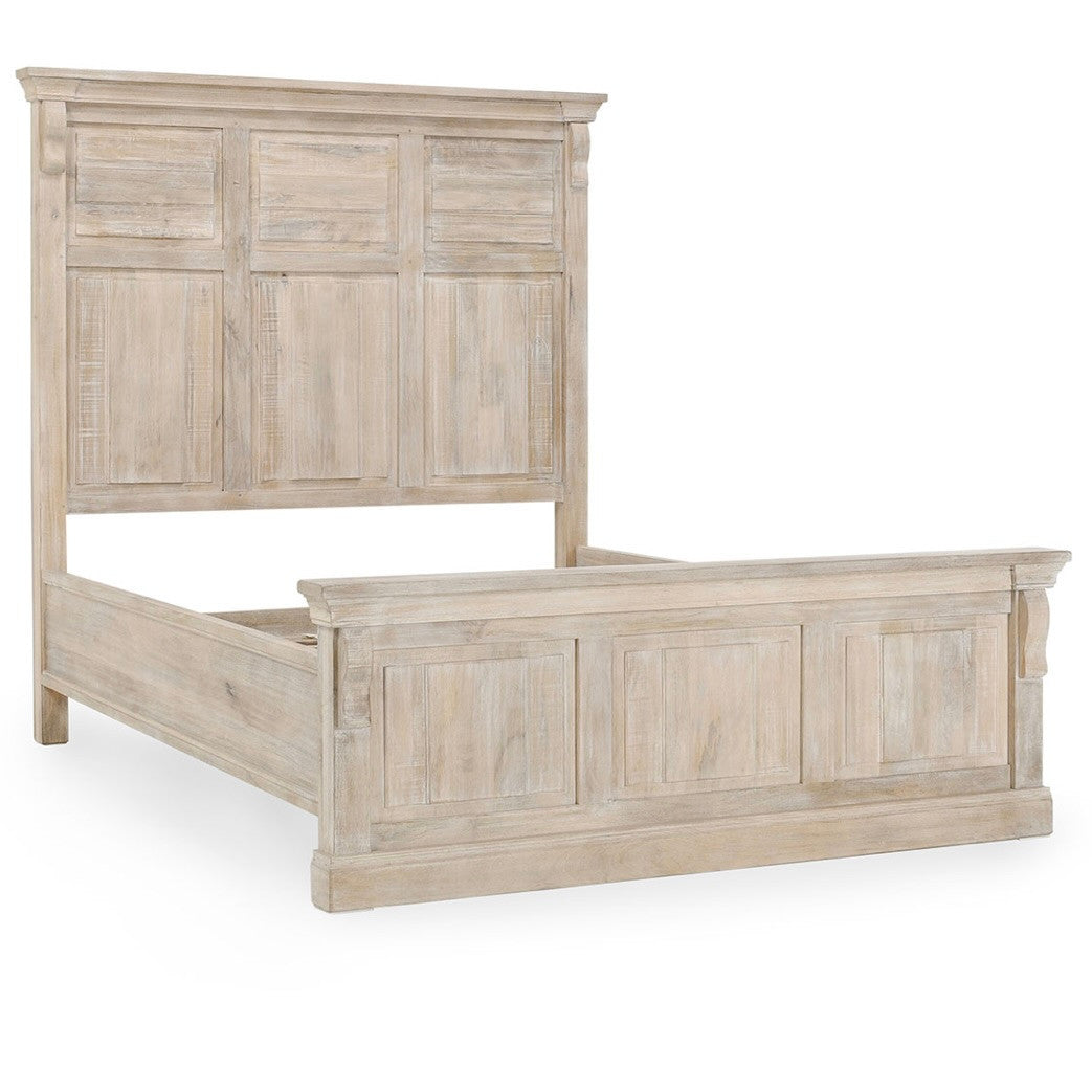 Adelaide King Mango Wood Platform Bed in White Wash