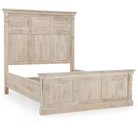Adelaide King Mango Wood Platform Bed in White Wash