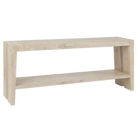Troy Reclaimed Oak Console Table in Aged Cream 72"