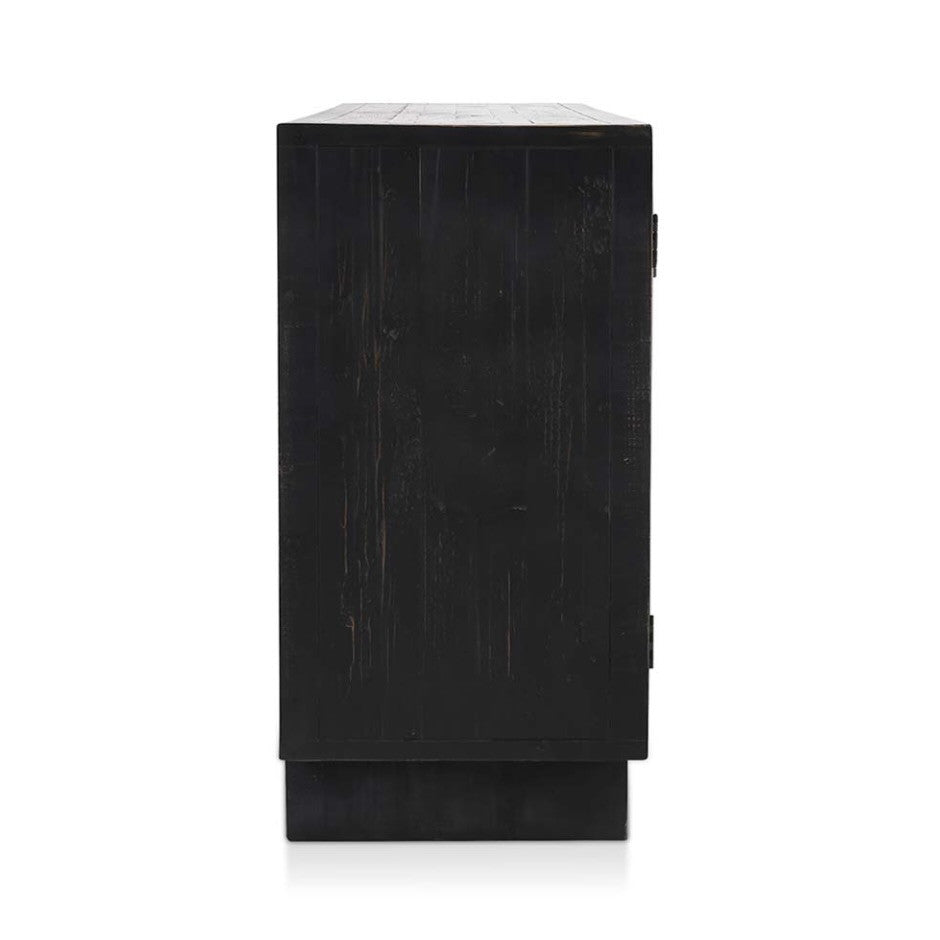 Anton Reclaimed Wood 4-Door Sideboard in Black