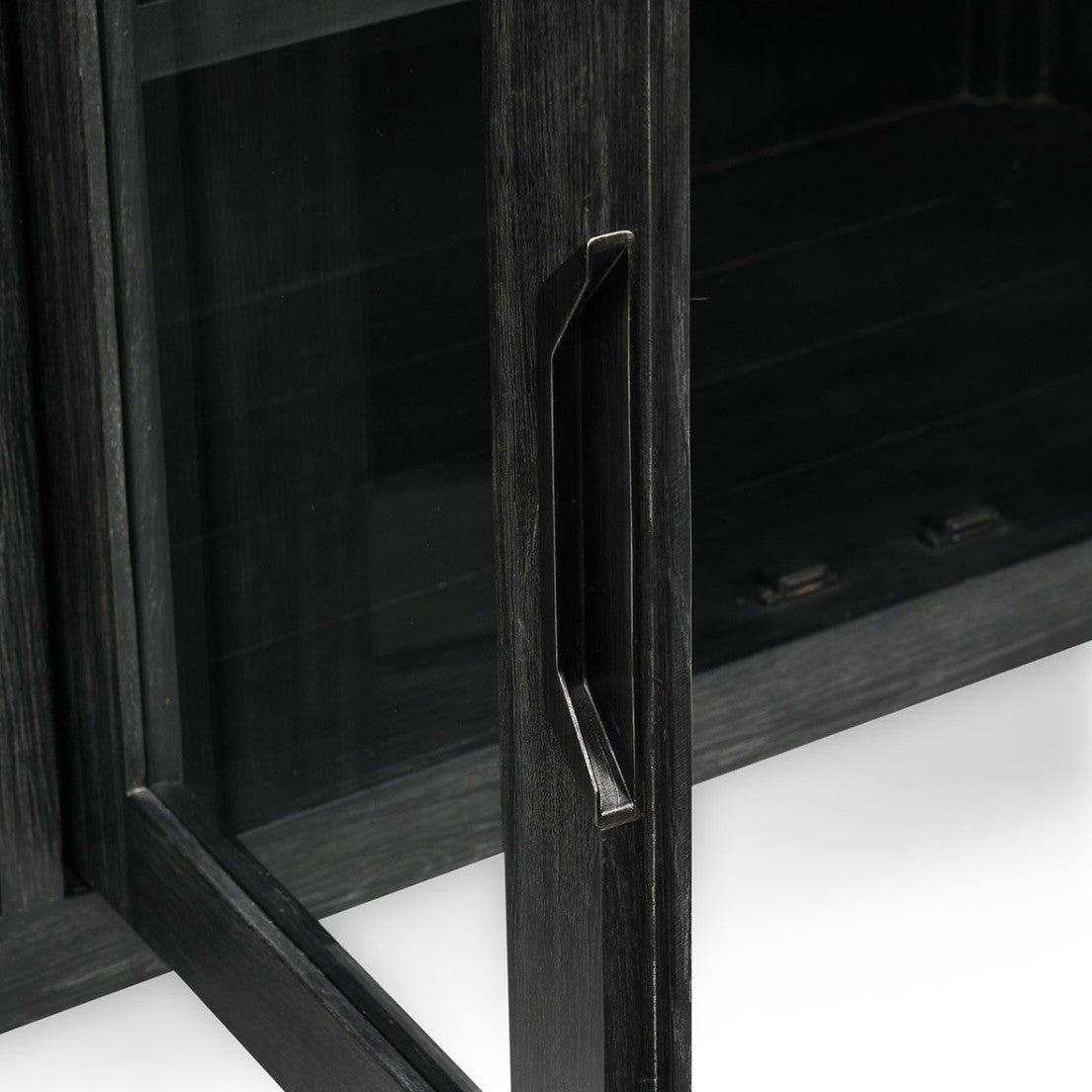 MacArthur 84" Reclaimed Oak 4-Door Cabinet in Antique Black