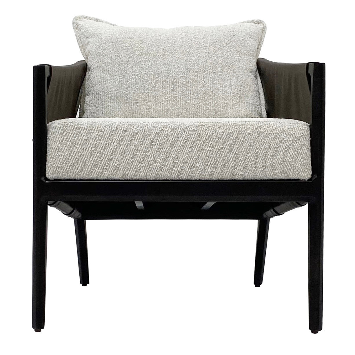 Skylar Ivory and Espresso Leather Accent Chair