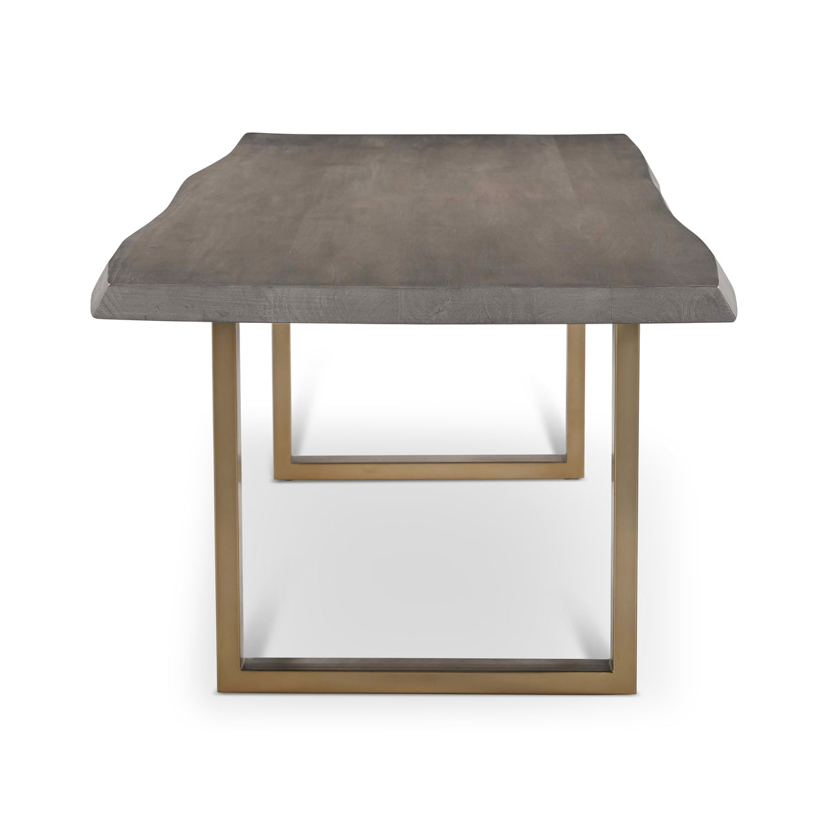Brooks Dining Table U Base 40" x 92" Sandblasted Grey Top - Brass Base by Urbia - detail 3