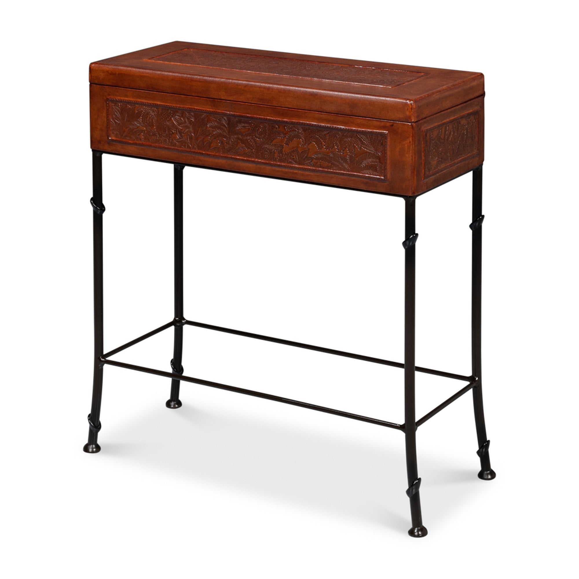Botanical Leather Box On Stand by Sarreid Ltd